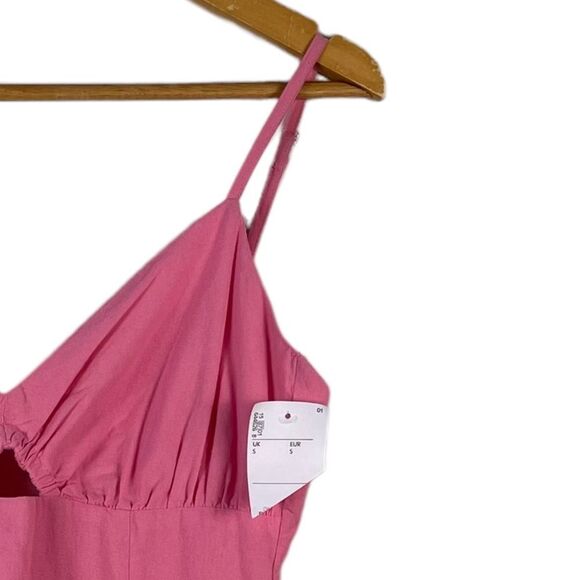 Bershka Barbiecore Cutout Mini Dress‎ Small NEW Cotton Sleeveless Y2K Babydoll - Picture 5 of 12